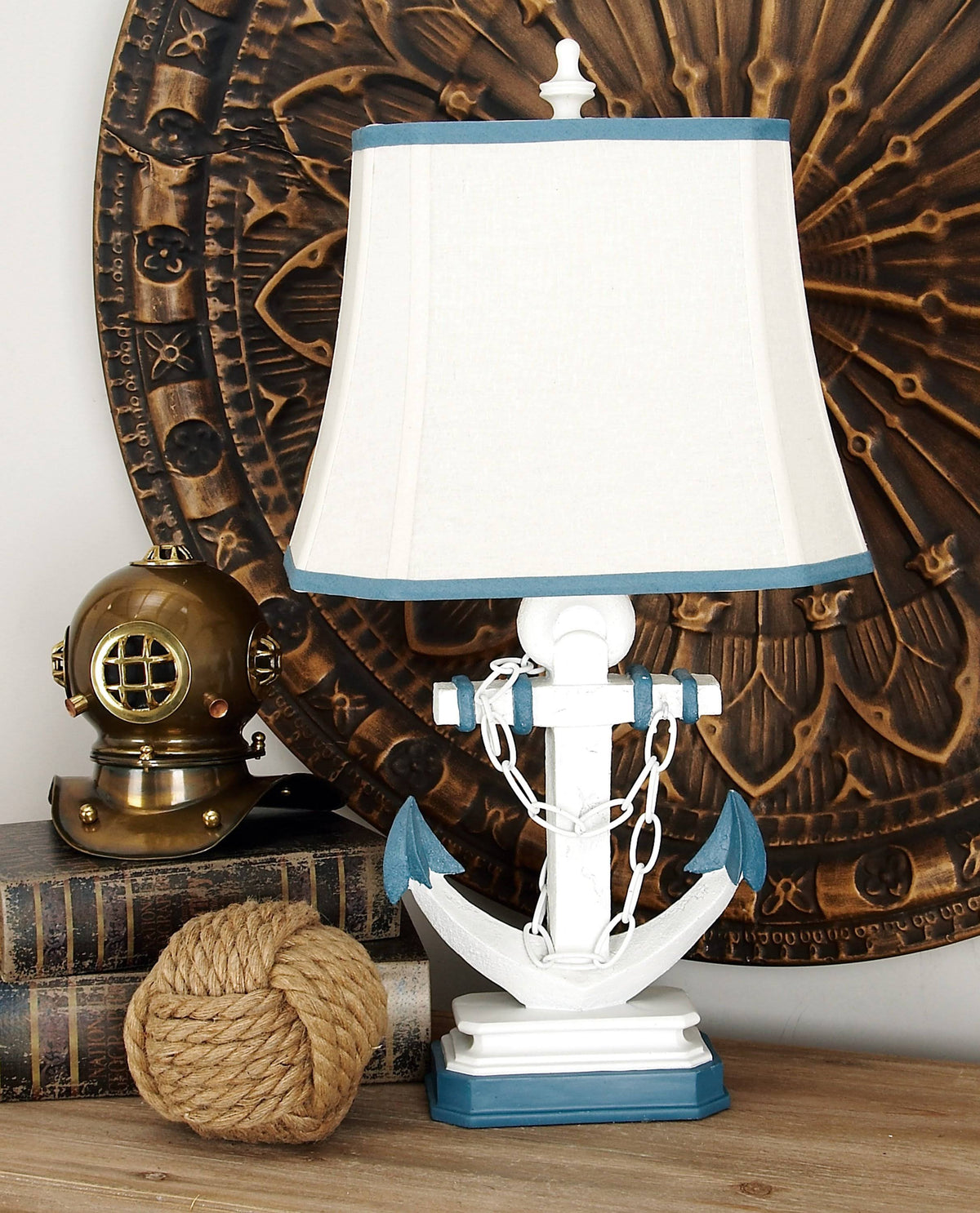 Linen Shade Lamp with Anchor C880