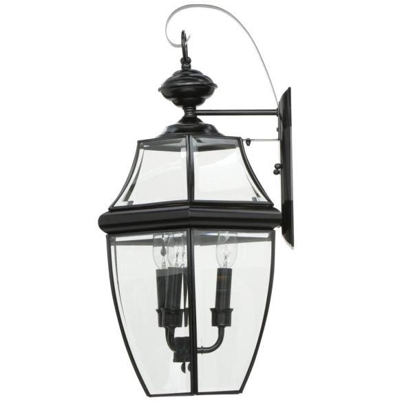 Black Three Light Outdoor Wall Lantern U133