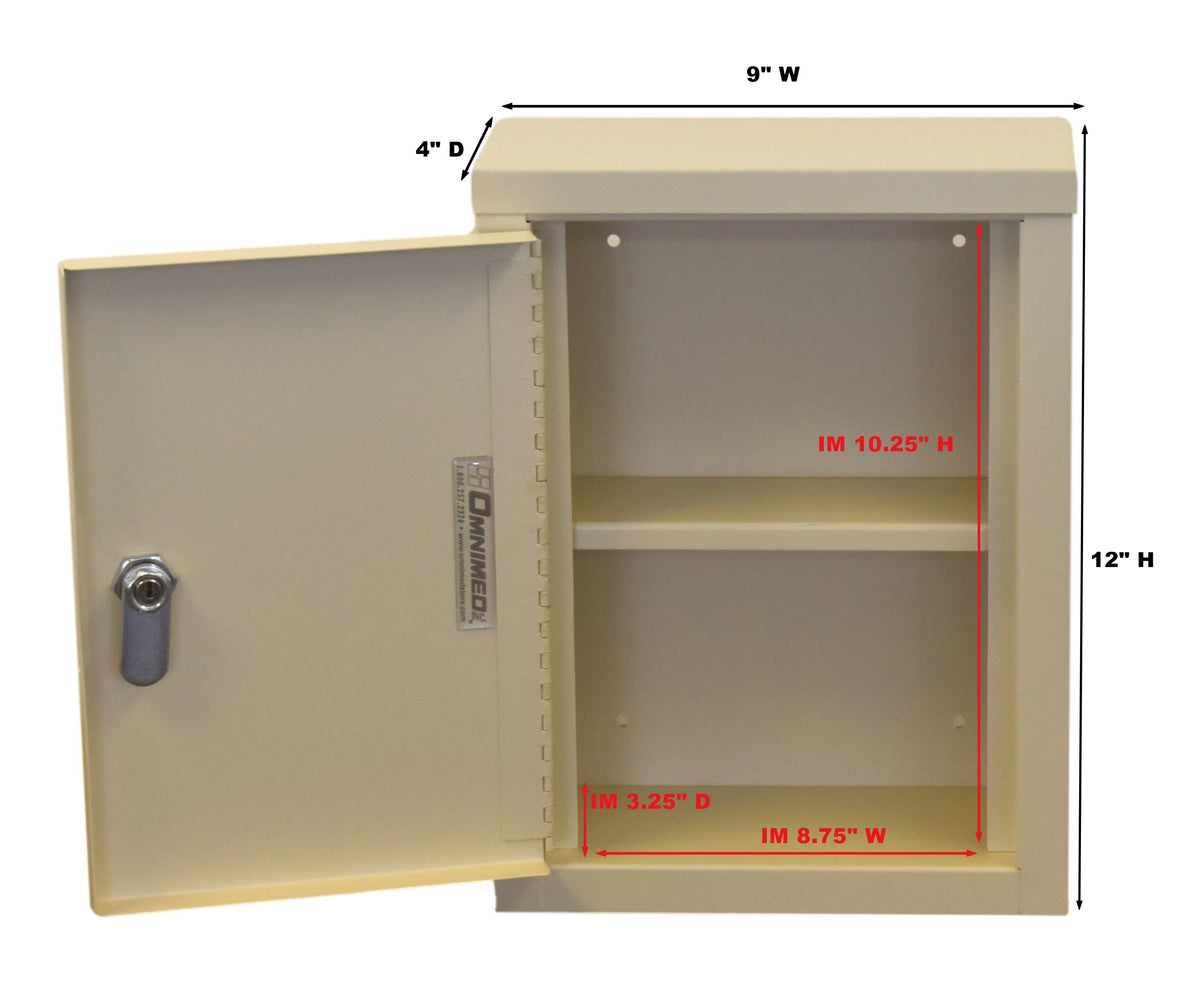 Painted Steel Mini Wall Storage Cabinet with Combo Lock in Beige O826