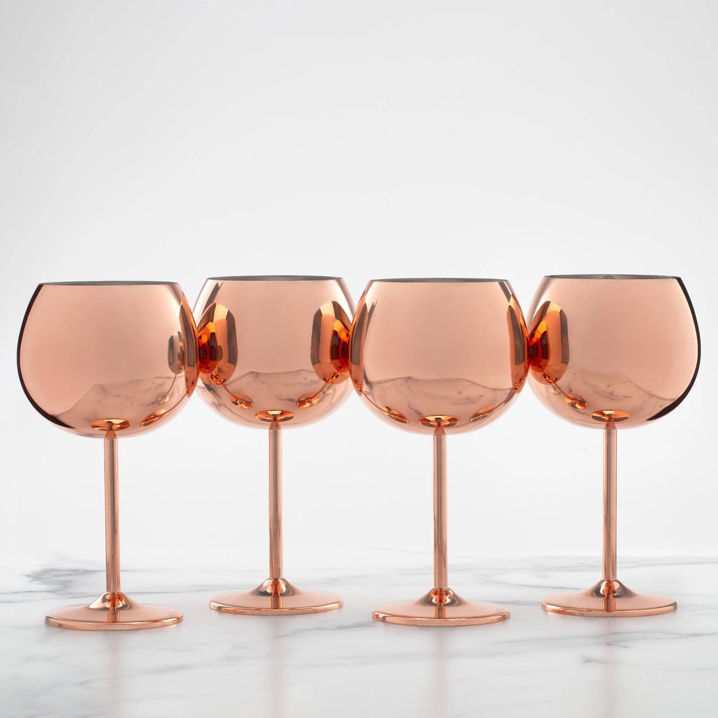 Set of 4 12 Ounce Copper Wine Glass Z705559