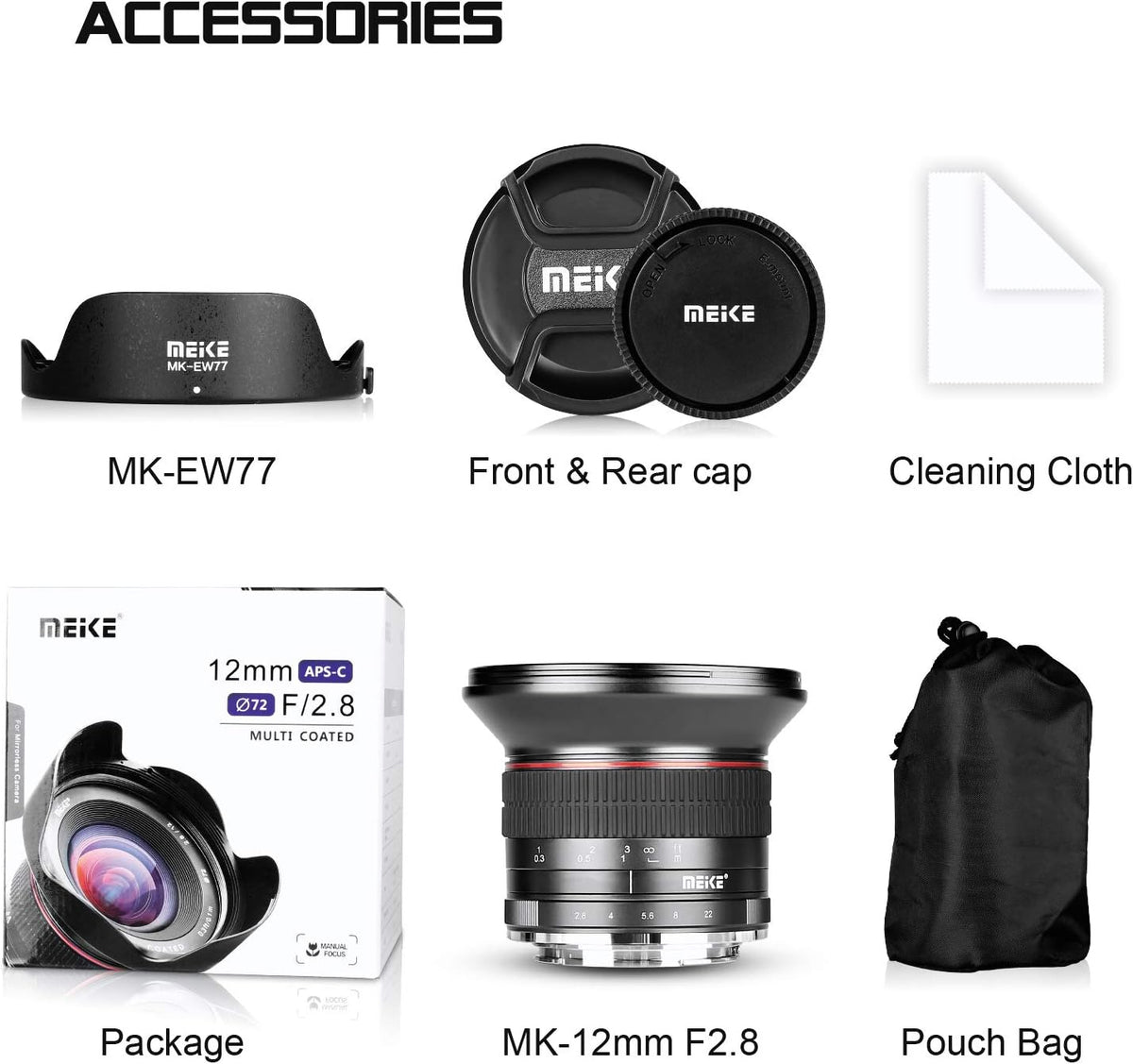 12mm f/2.8 Ultra Wide Angle Manual Fixed Lens for MFT Micro Four Thirds Mirrorless Camera Z25885