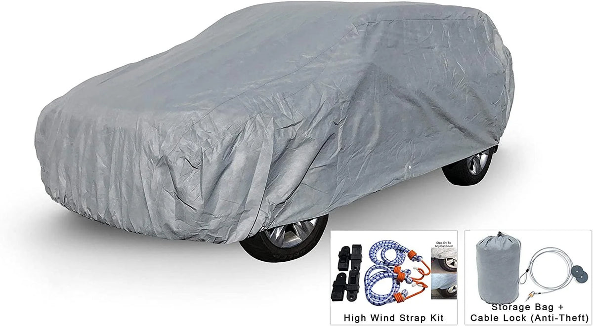 SUV Car Cover 184 inches Long Outdoor with Cable Lock, Bag & Wind Straps Y6835