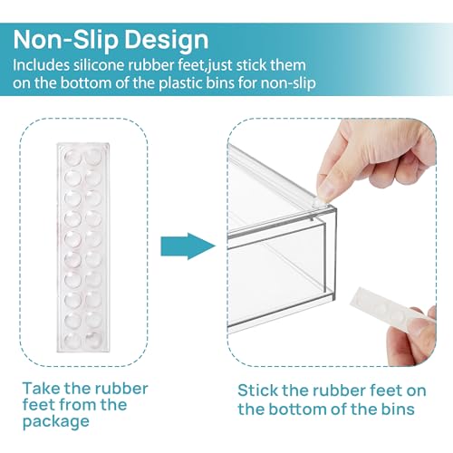 Clear Plastic Stackable Storage Drawers Set of 6 G384