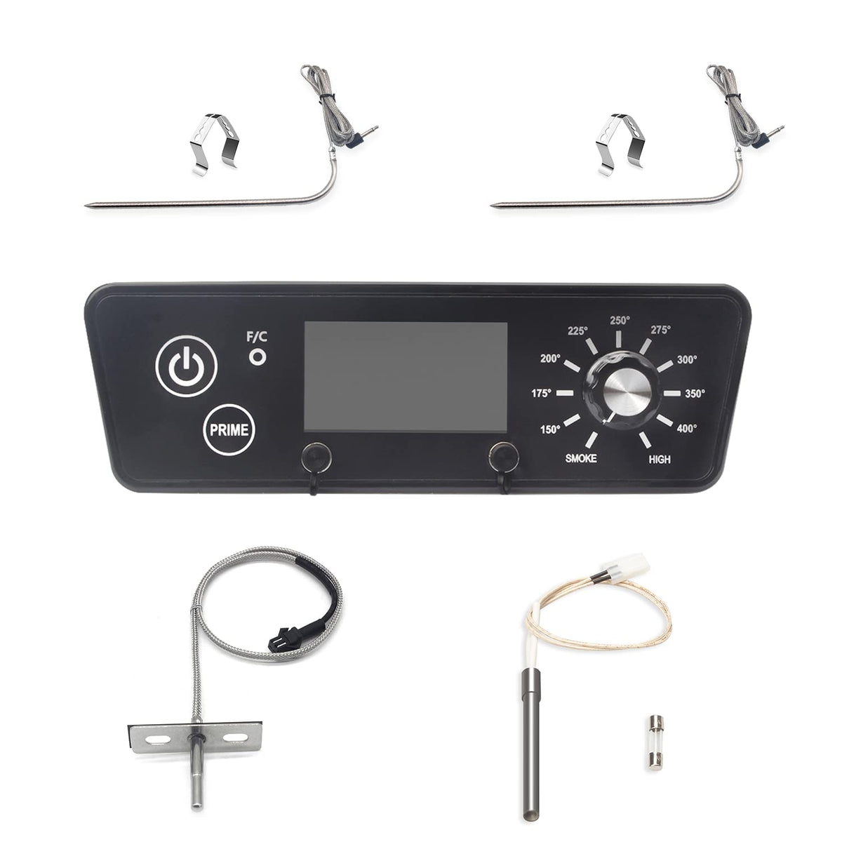 Digital Thermostat Control Board Kit with LCD Display, RTD Temperature Probe Sensor and Meat Temperature Probes Pack of 2 F732349
