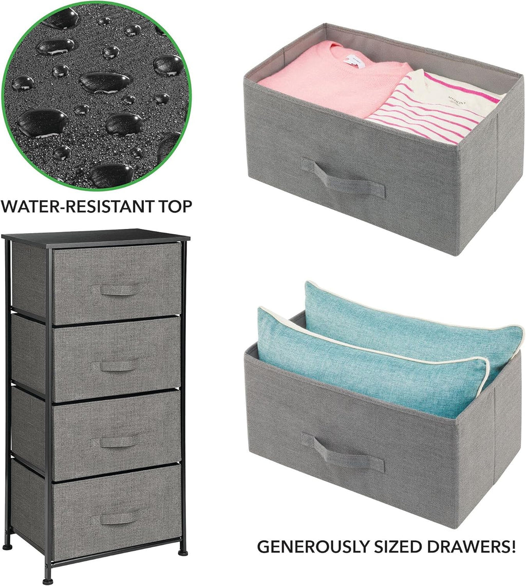 Charcoal Gray/black 4 Drawer Vertical Dresser Storage Tower R80289