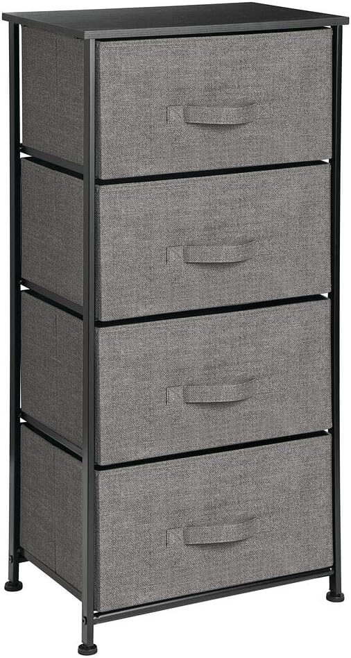 Charcoal Gray/black 4 Drawer Vertical Dresser Storage Tower R80289