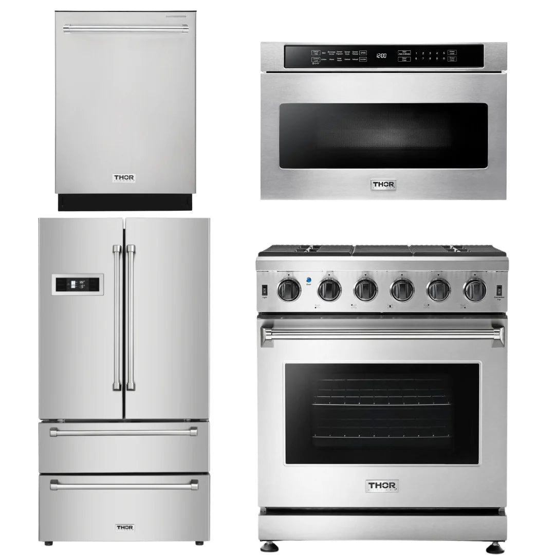 30 Propane Gas Range, Microwave, Refrigerator, Dishwasher Z41689