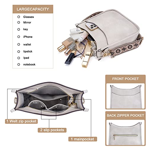 Vegan Leather Crossbody Shoulder Bag with 2PCS Adjustable Strap P487