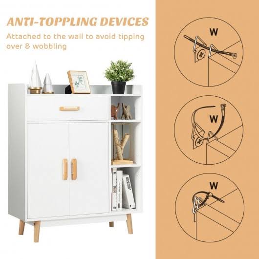 Floor Storage Cabinet Free Standing Cupboard Chest F858