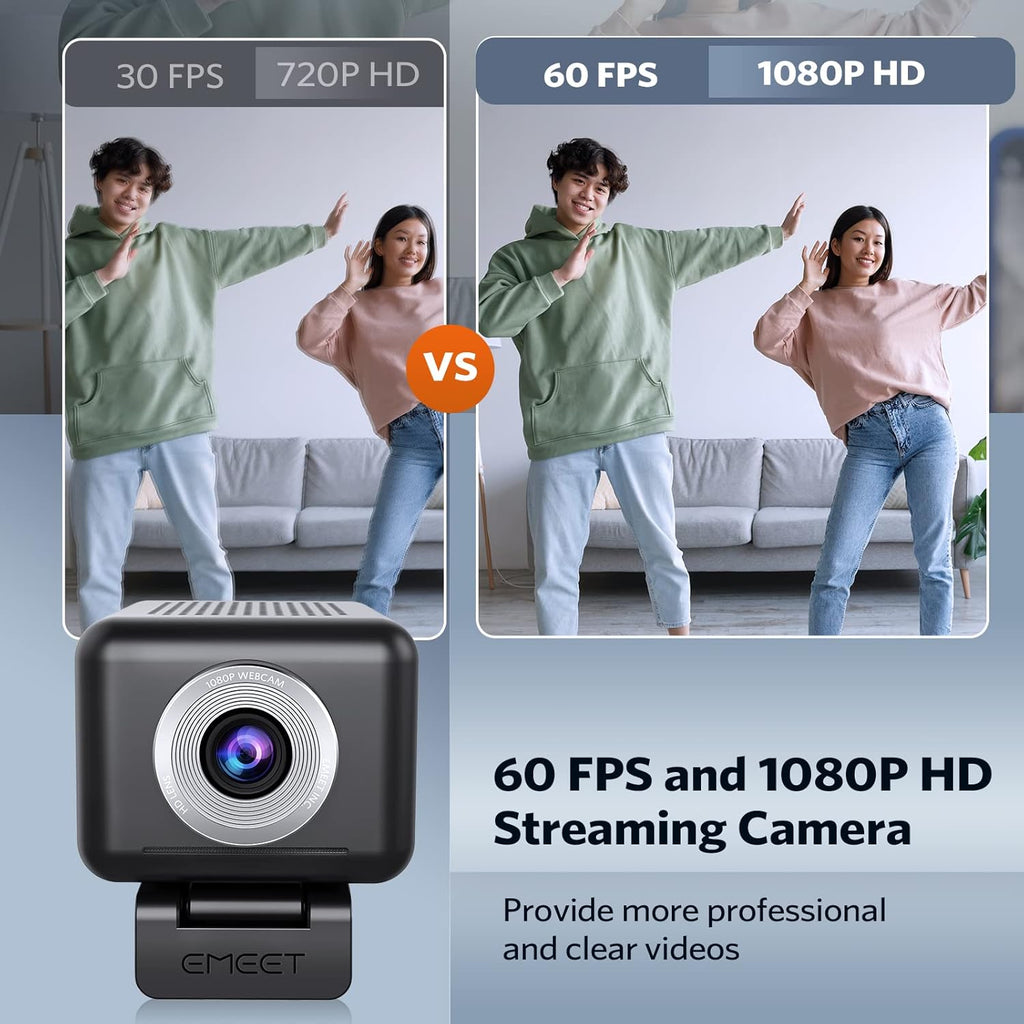 1080P 60FPS Webcam with 4 Mics and 3W Speaker R329