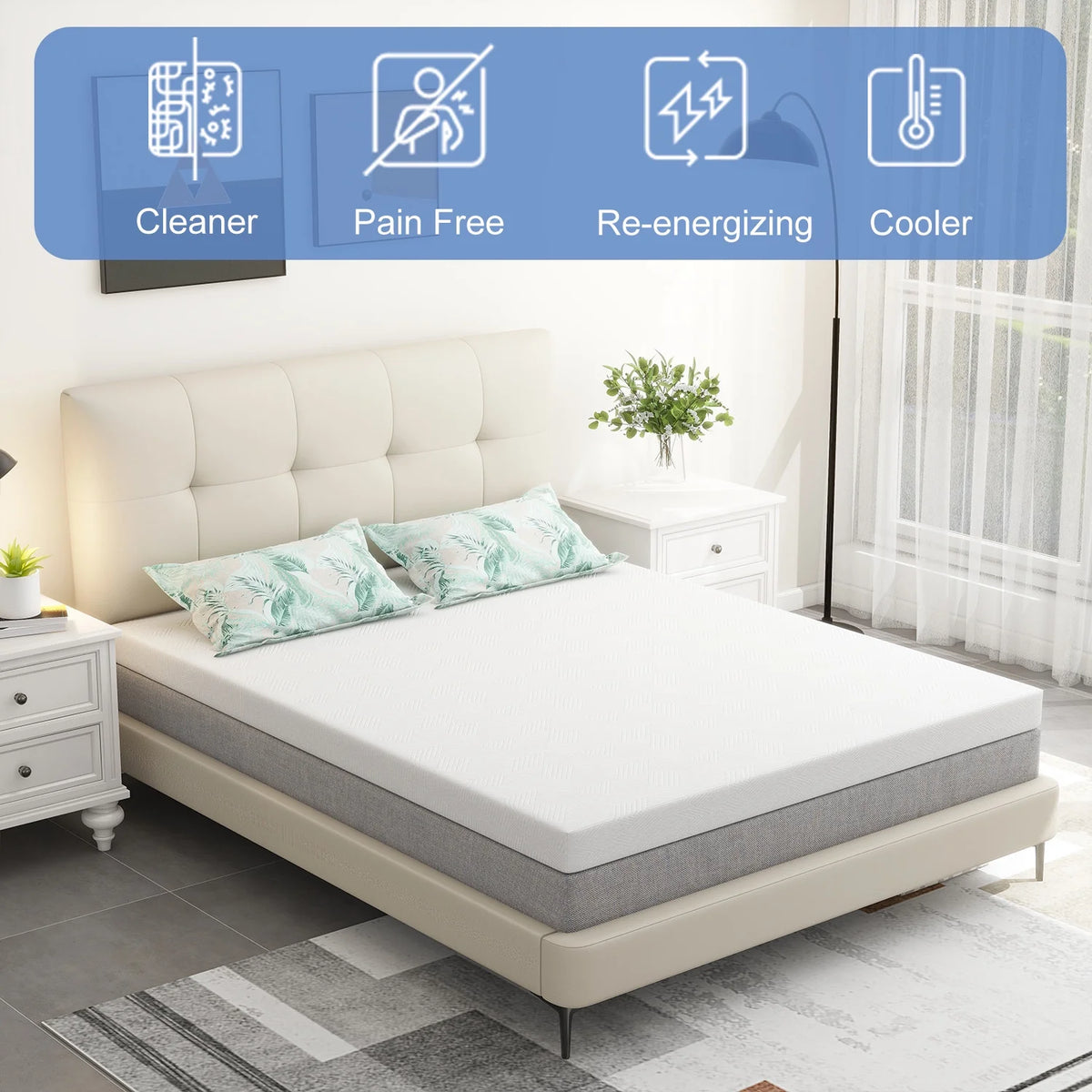 14 inch Gel Memory Foam Queen Size Mattress X4687