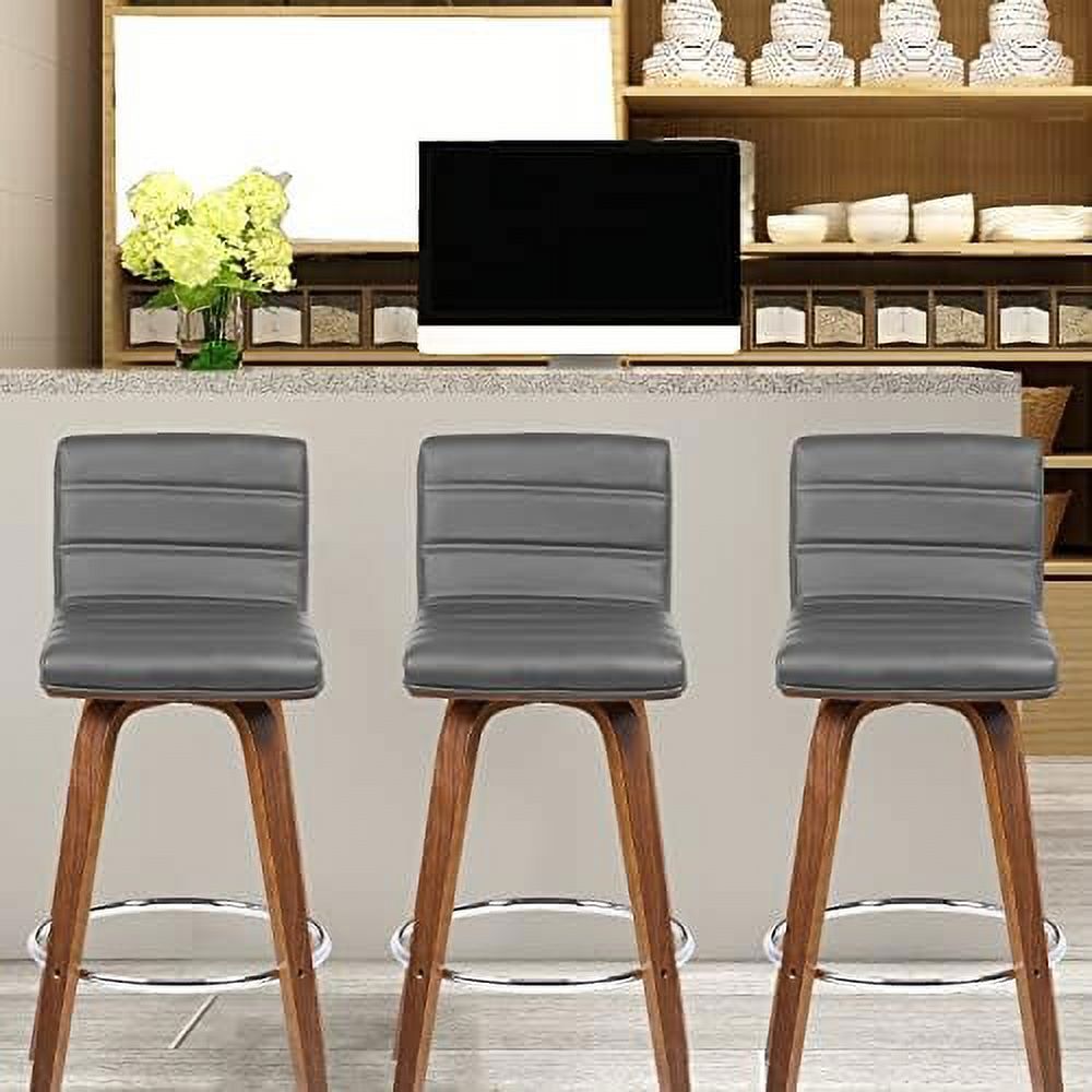 Black PU Leather Swivel Counter Height Stool with Back L9028
