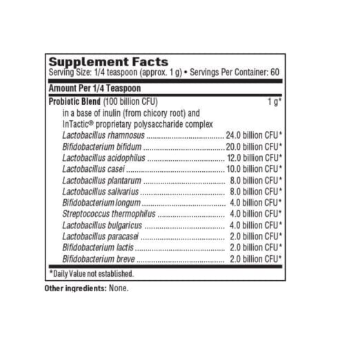 Probiotic Powder 100 Billion CFU Dairy-Free Hypoallergenic 60 Servings H899778