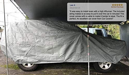 SUV Car Cover 184 inches Long Outdoor with Cable Lock, Bag & Wind Straps Y6835