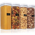 4 Pieces Large BPA Free Plastic Airtight Food Storage Containers D7862