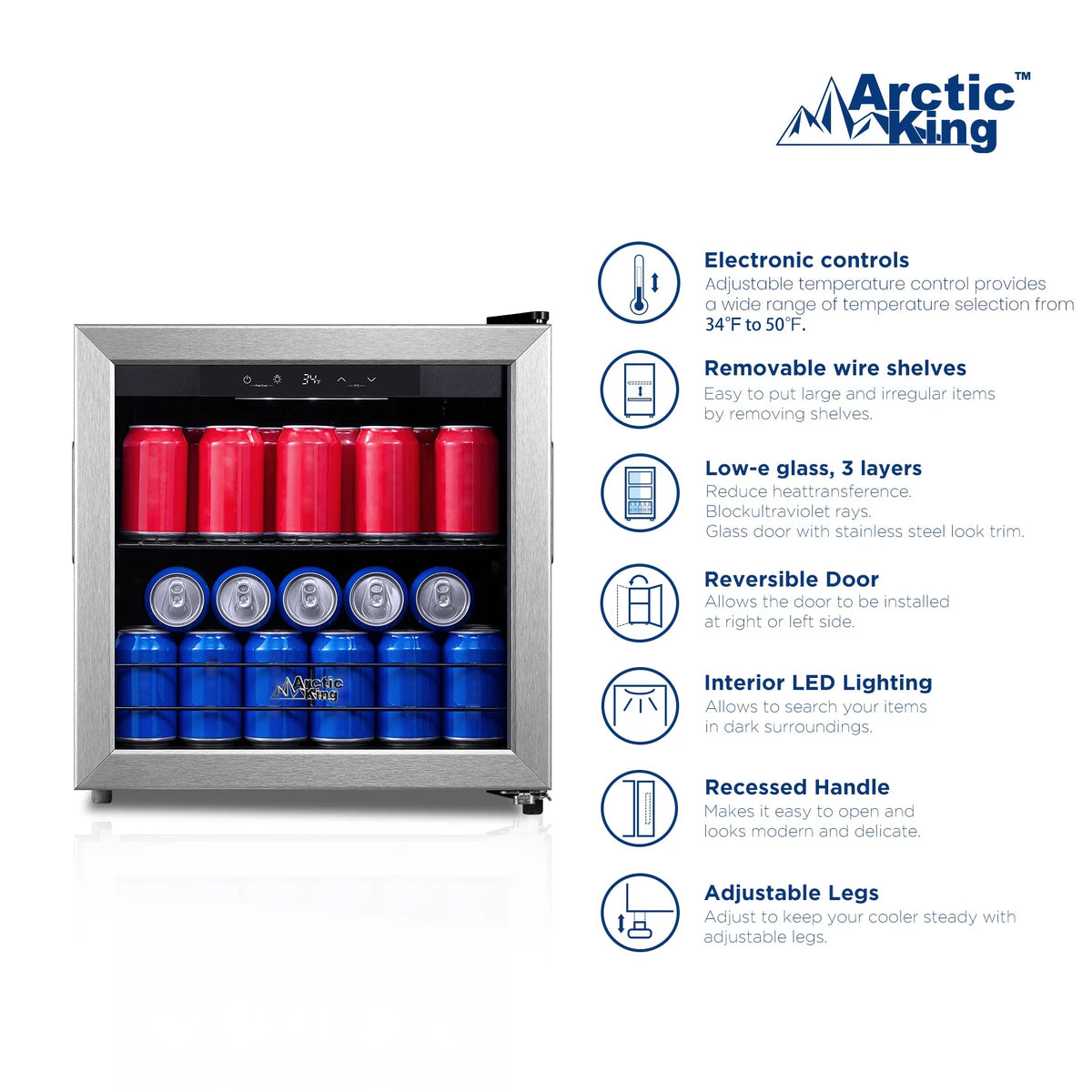 48-Can Beverage Fridge & Cooler with Electrical Control C740