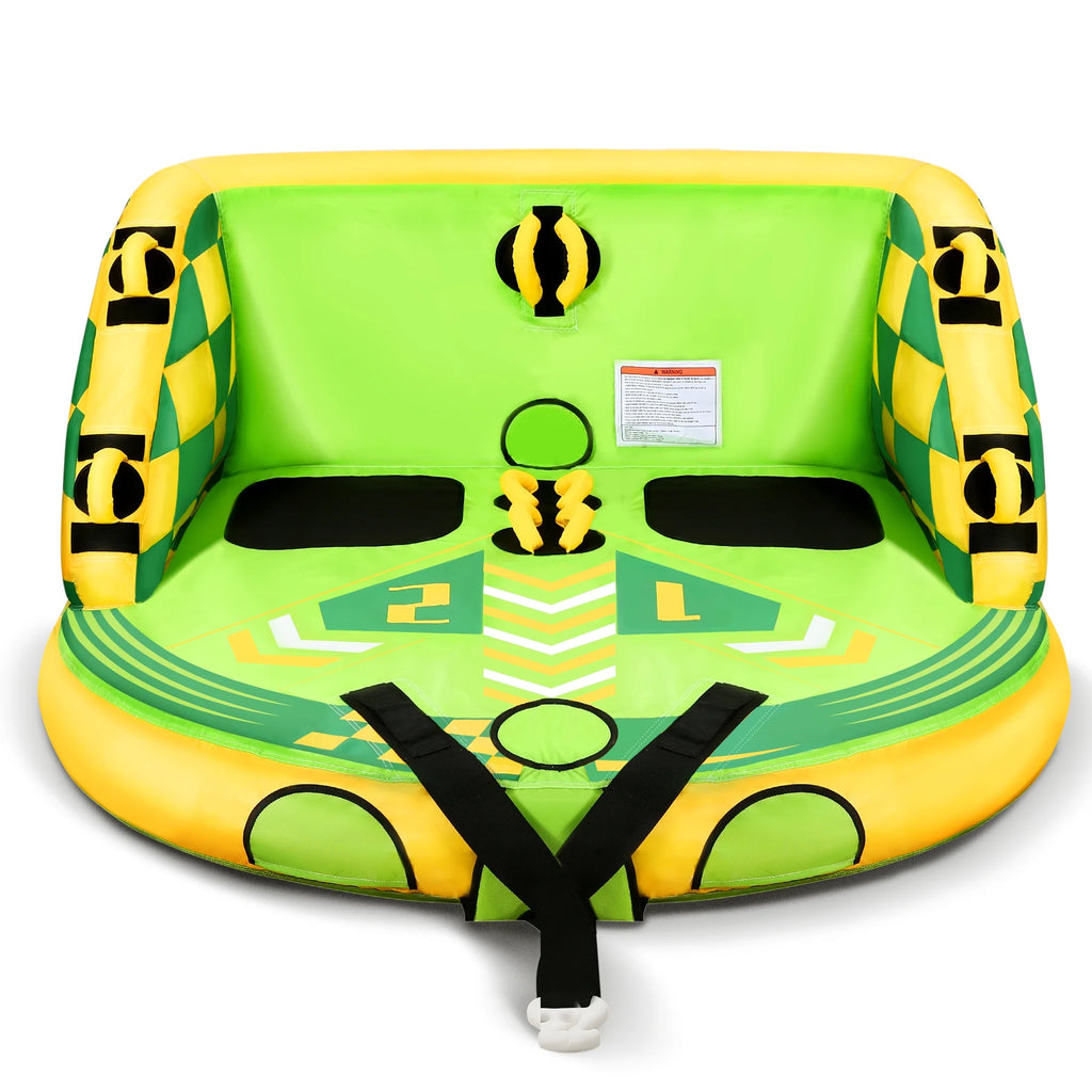 Green Inflatable Towable Tube with Foam Seats & Handles Y664812