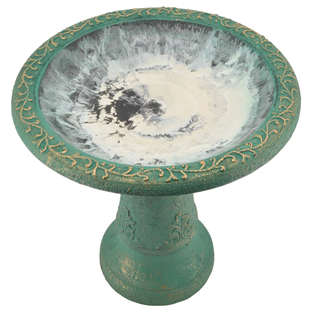 Green Fiberclay Birdbath V924