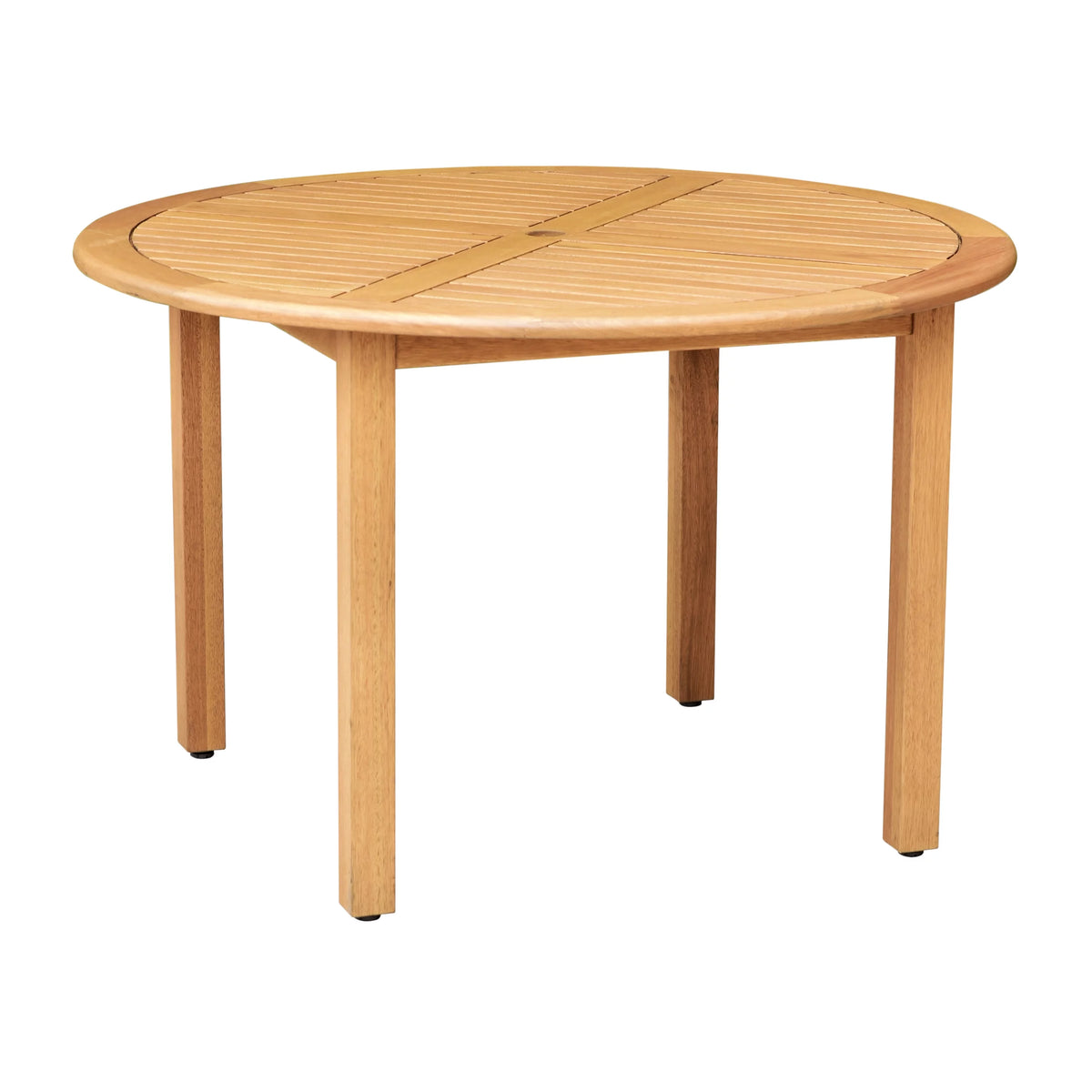 Round Teak Finish Patio Table C9995