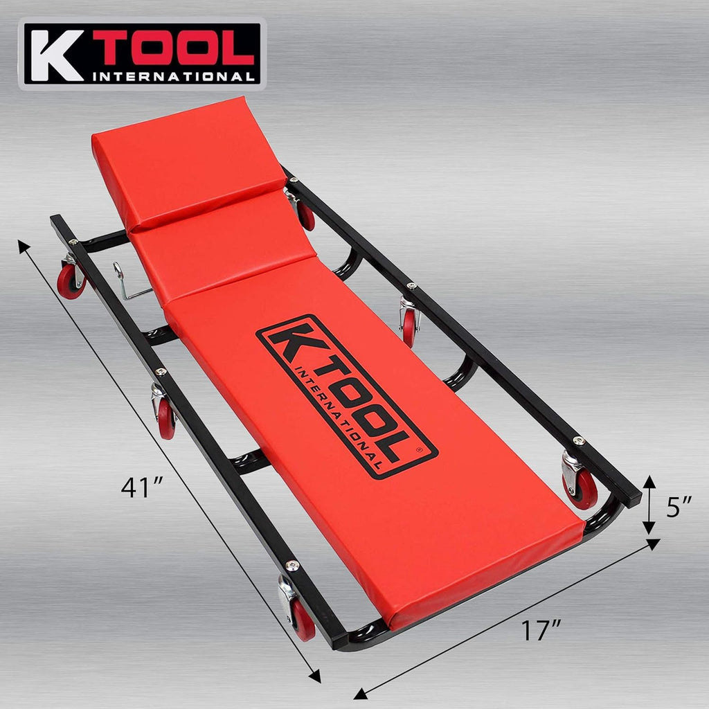 40 Metal Frame Creeper with Adjustable Headrest, 6 2 Oil Resistant Castors B902