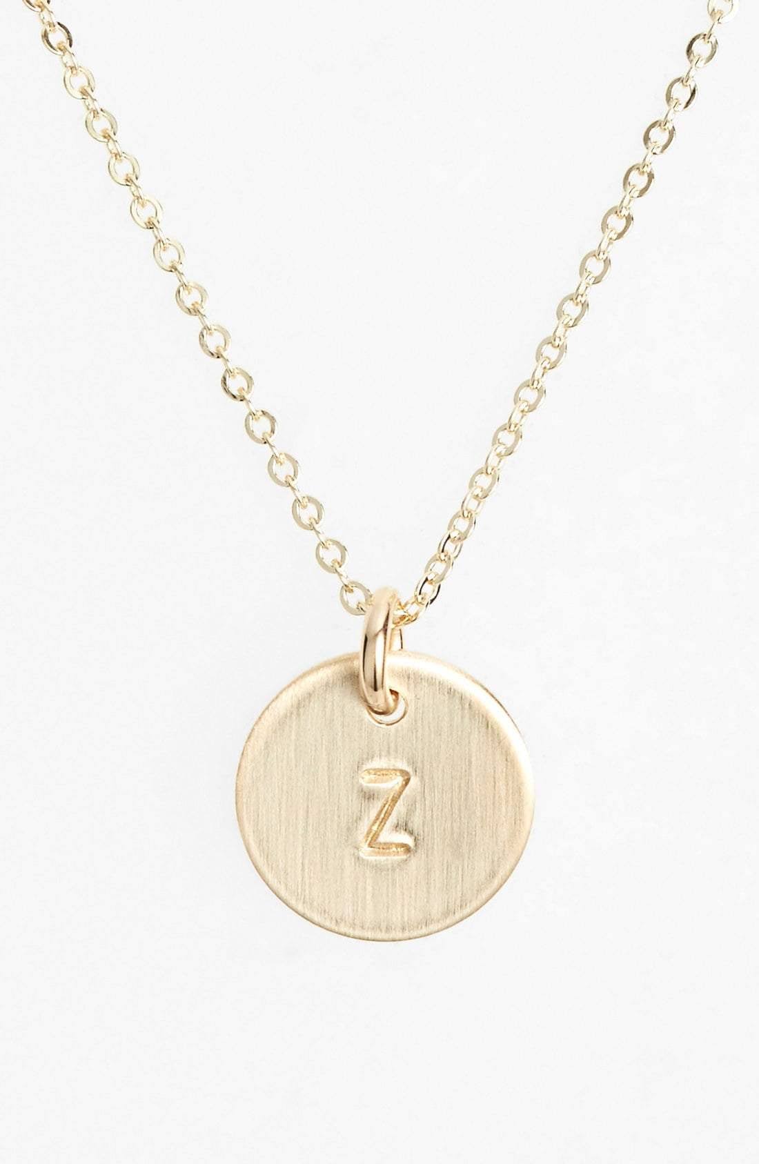 14K Gold Fill Initial Mini Circle Necklace O73848