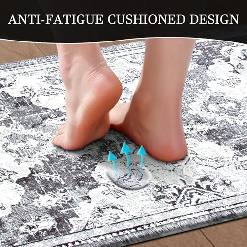 Anti Fatigue Kitchen Mats 2 Piece Set Blue Gray Waterproof Non-Skid C291