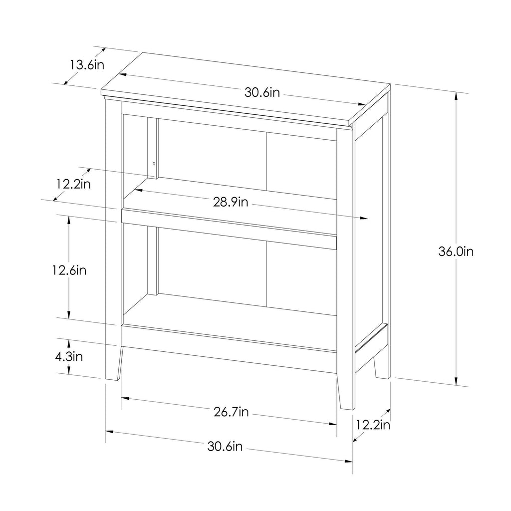 2 Shelf Bookcase, Gray, 36x22 G765052