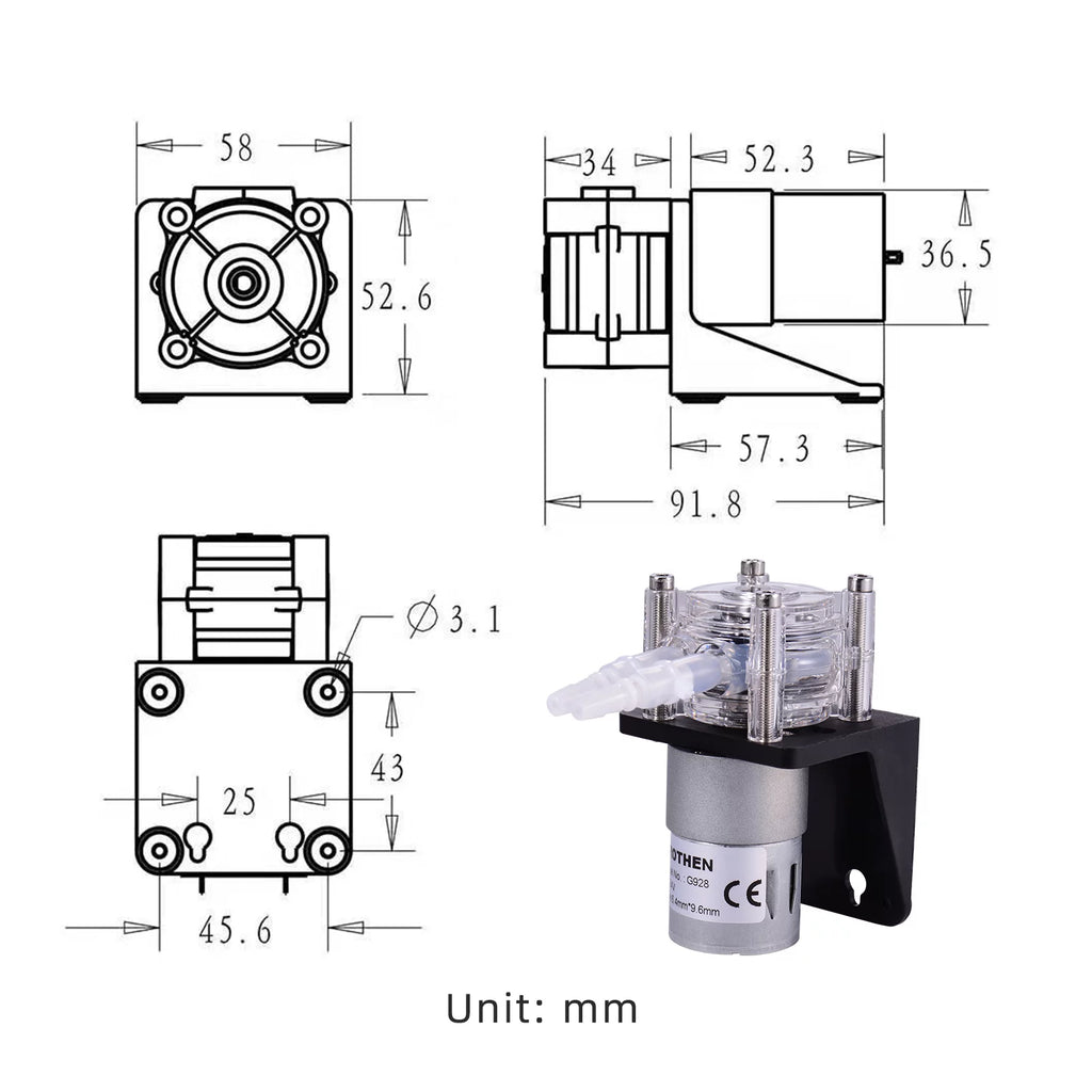 DC 12V Peristaltic Pump with Silicone Tubing S258413