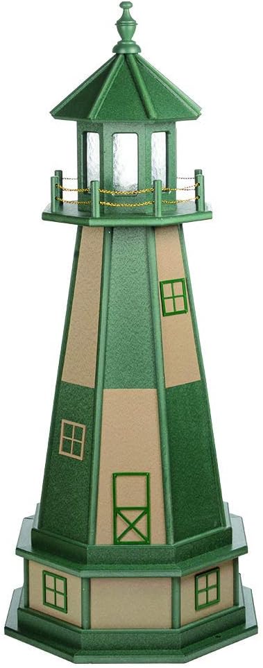 Decorative Lighthouse with Base Wood Turf Green Weatherwood A454
