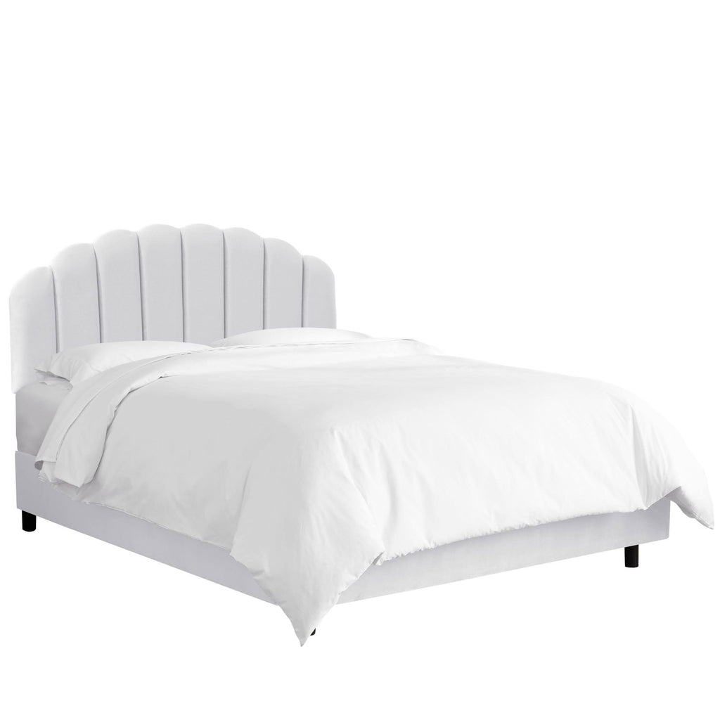 White Shell Velvet Bed J390