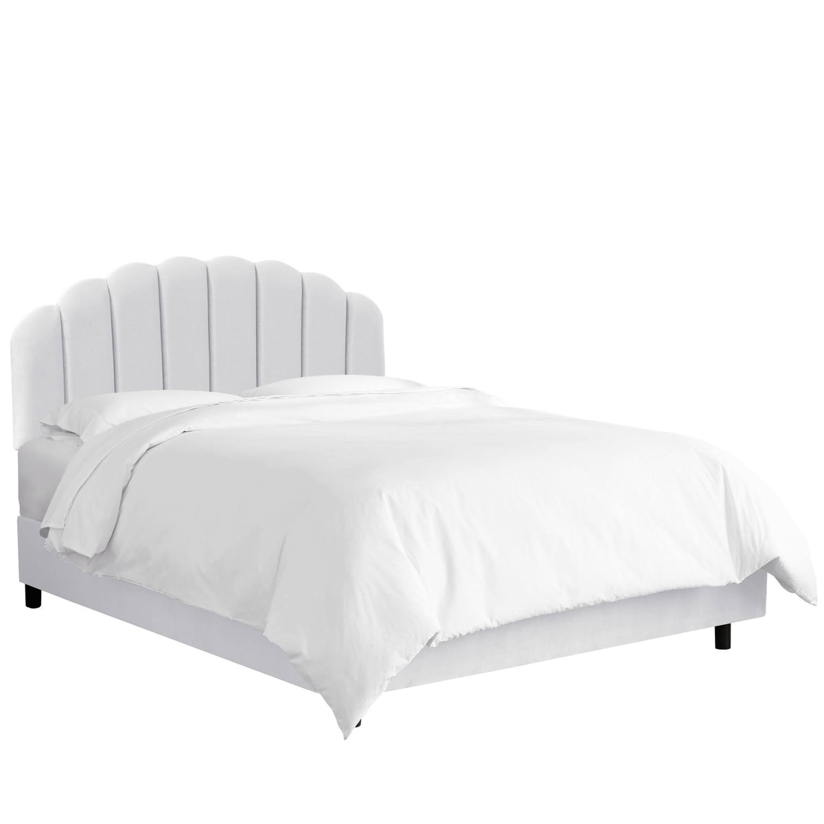 White Shell Velvet Bed J390