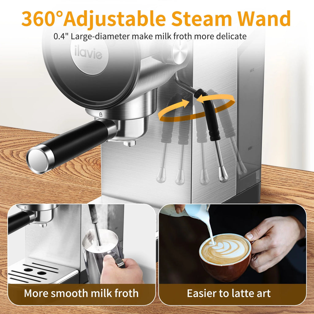 20 Bar Espresso Machine with Milk Frother Steam Wand T838