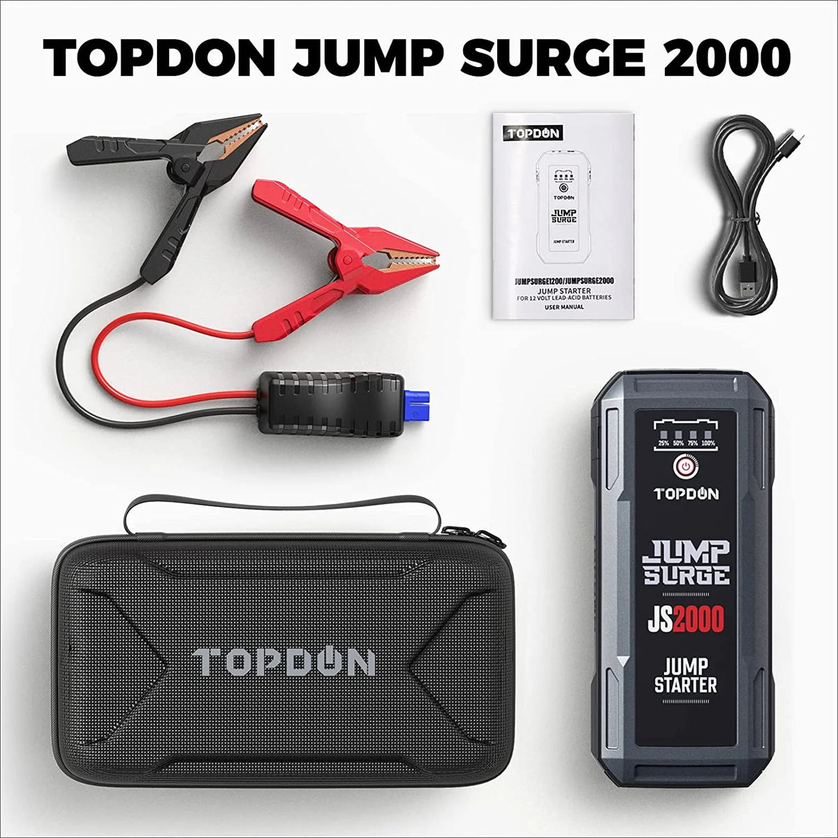 12V 2000A Peak Car Battery Charger Jump Starter I3313