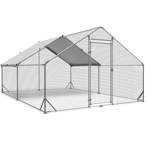 20x10x6.56 FT Metal Chicken Coop with Cover A1745