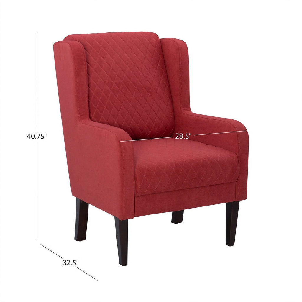 Upholstered Wingback Accent Chair with Quilted Back & Seat E372505