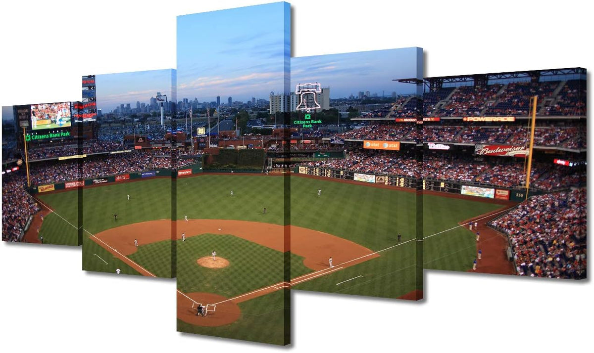 5 Pieces Canvas Art Wall Decor Baseball Stadium Pictures Paintings Posters Prints Stretched Ready to Hang - 50" Wx24 H Pack of 2 C57998