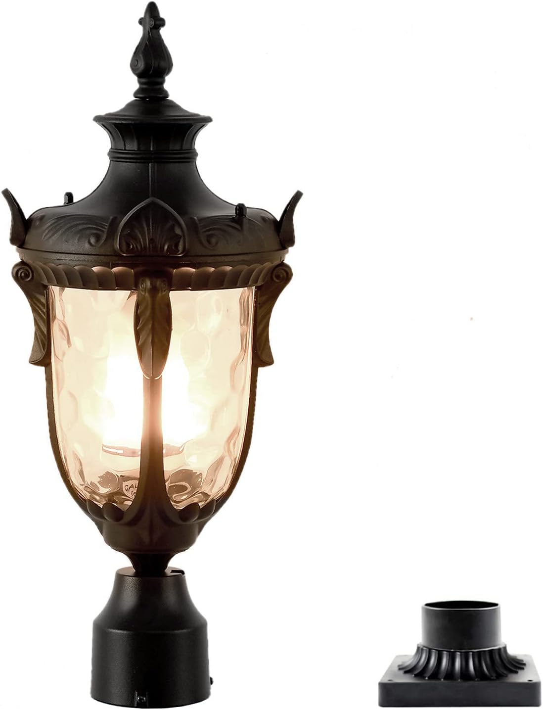 20.47H Cast Aluminum Outdoor Lamp Post Light Fixture with Pier Mount Adapter S27840