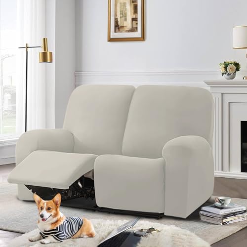 Orange 2 Seat Stretch Soft Recliner Sofa Cover A6518
