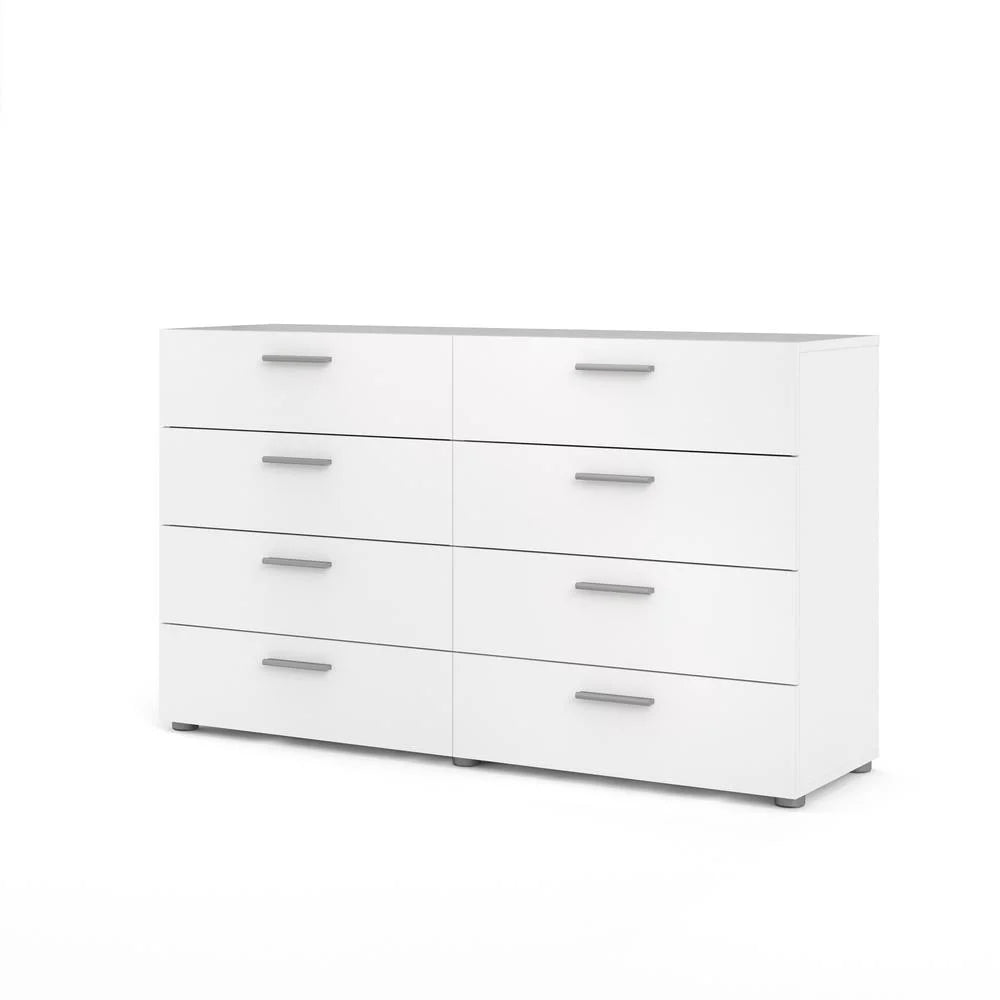 White 8 Drawer Double Dresser N95116