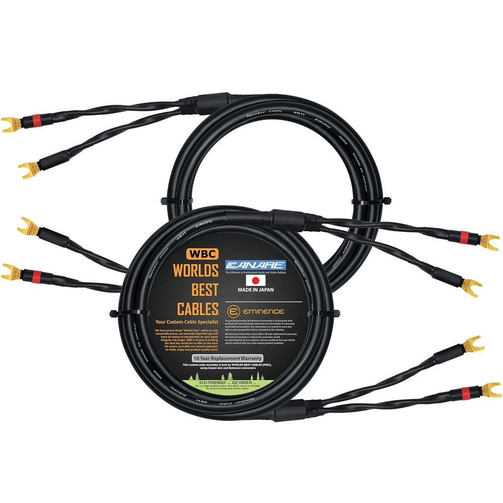 6 Foot Speaker Cable Pair with Spade Connectors Pack of 2 G38466