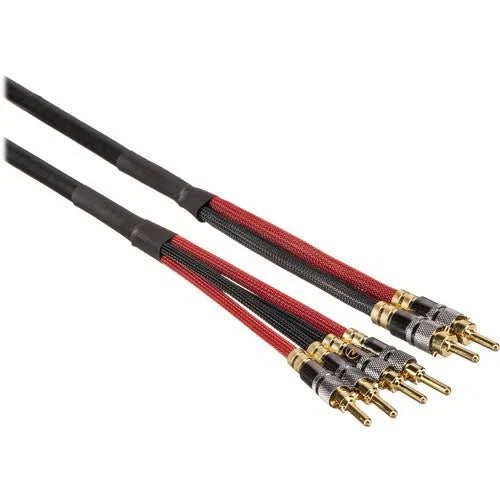 Bi-Wire Speaker Cable 2-Banana to 4-Banana Black G121