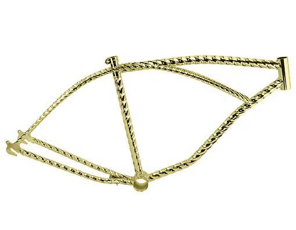 Gold 26" Hexagon Twisted Beach Cruiser Bike Frame E523