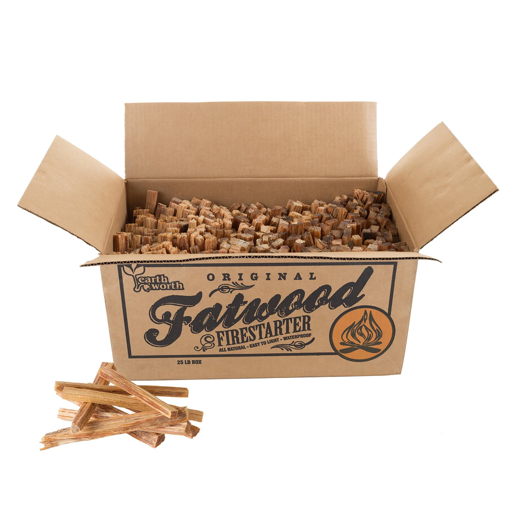 Fatwood Firestarter Kindling Sticks 10 or 25 lb. Box A73698