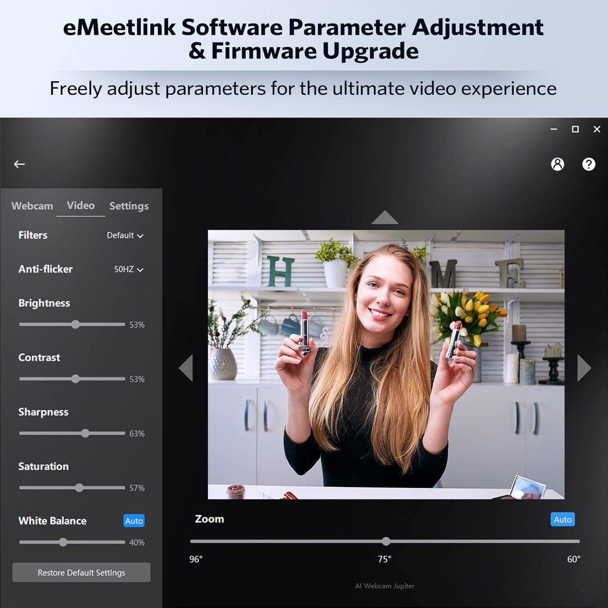 1080P 60FPS Webcam with 4 Mics and 3W Speaker R329