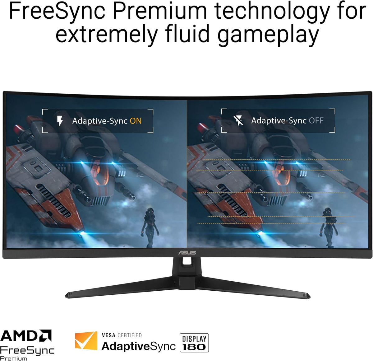 34" Ultra-Wide Curved QHD Monitor, 180Hz, 1ms, FreeSync Premium B85326