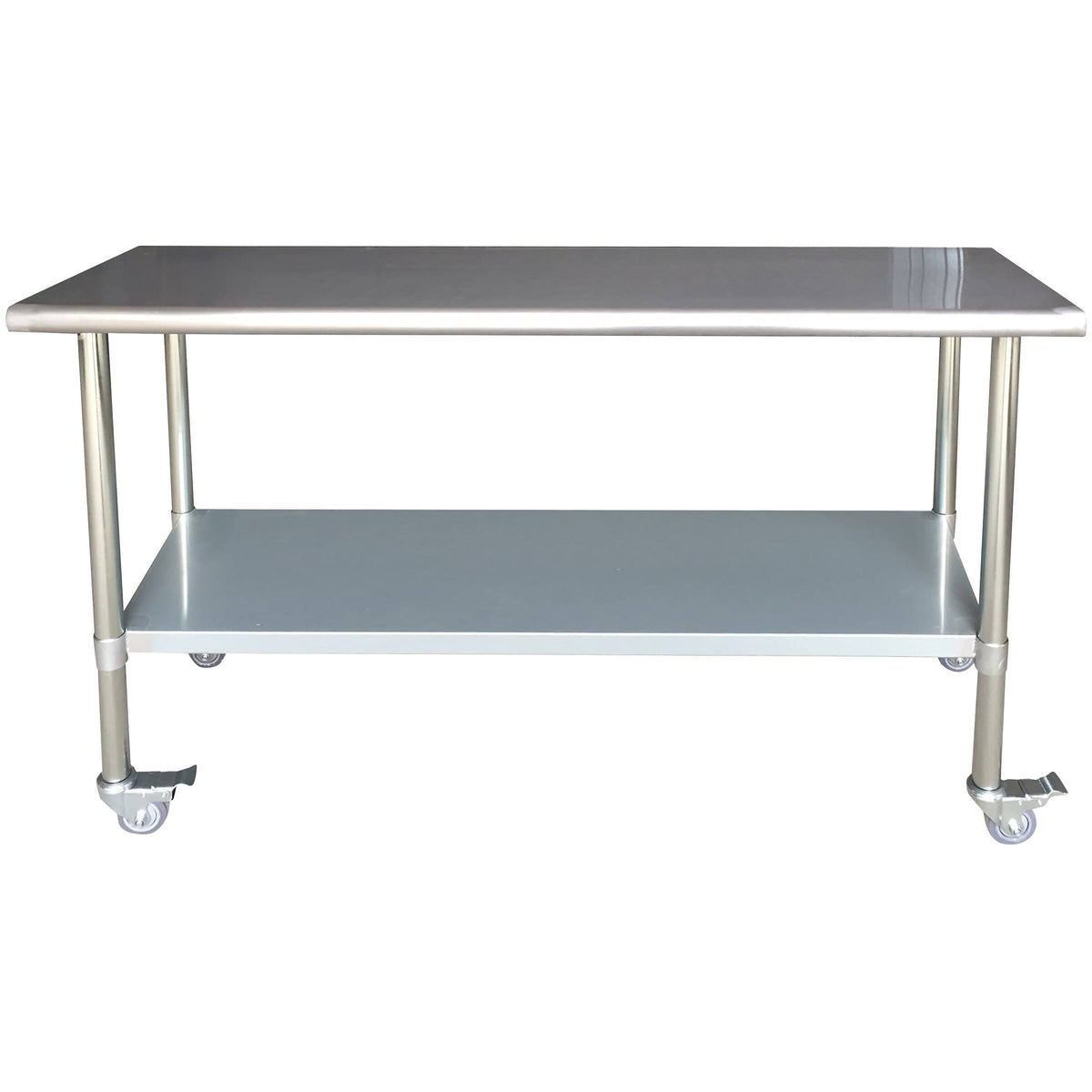Stainless Steel Work Table with Casters 24 x 72 Inches F3310