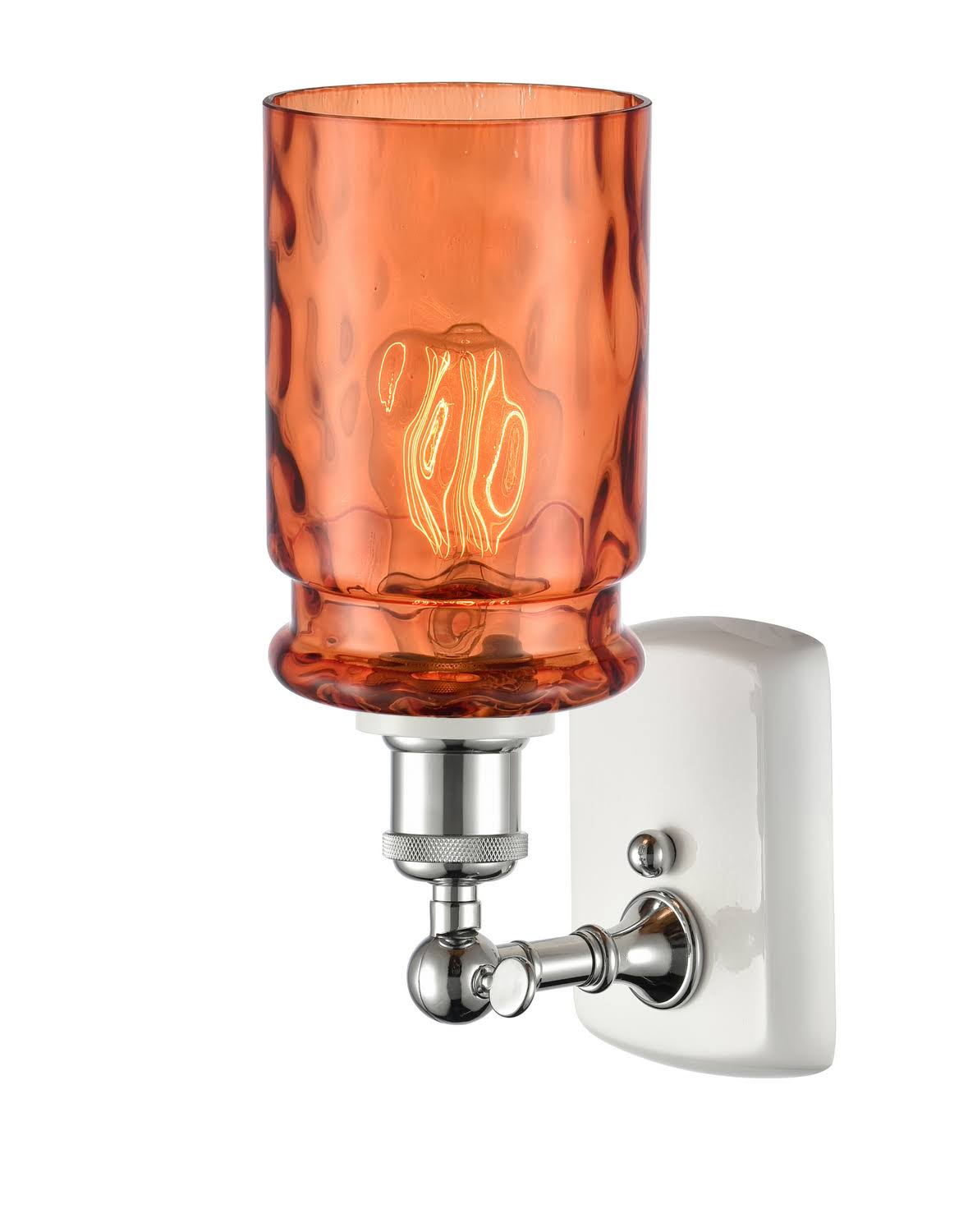 White and Polished Chrome 1 Light Sconce L532586