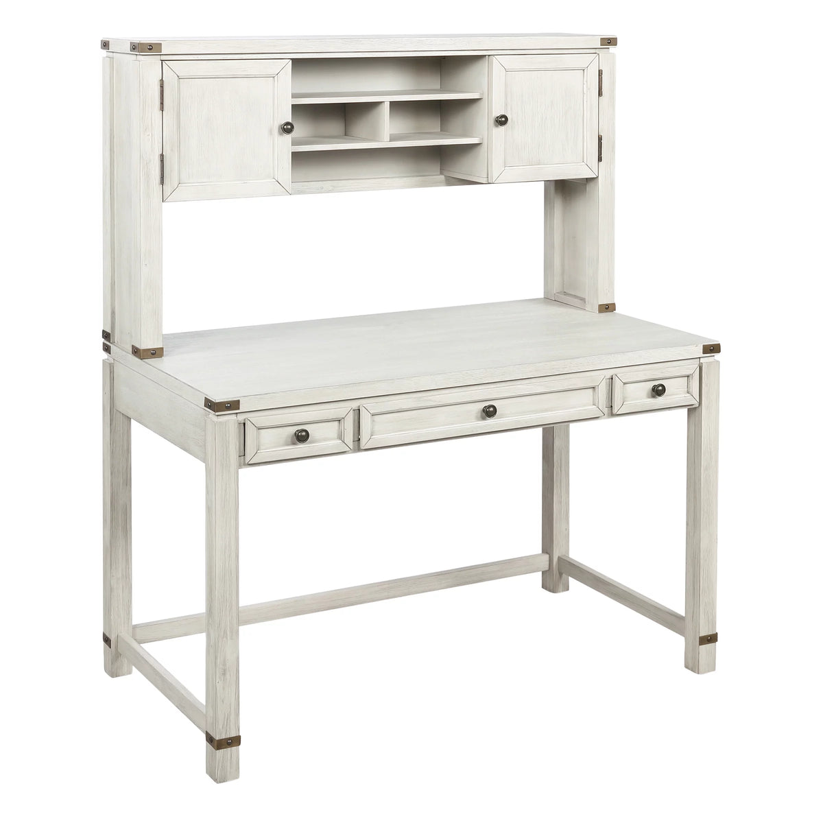 Champagne Oak Engineered Wood Desk with Hutch S94692