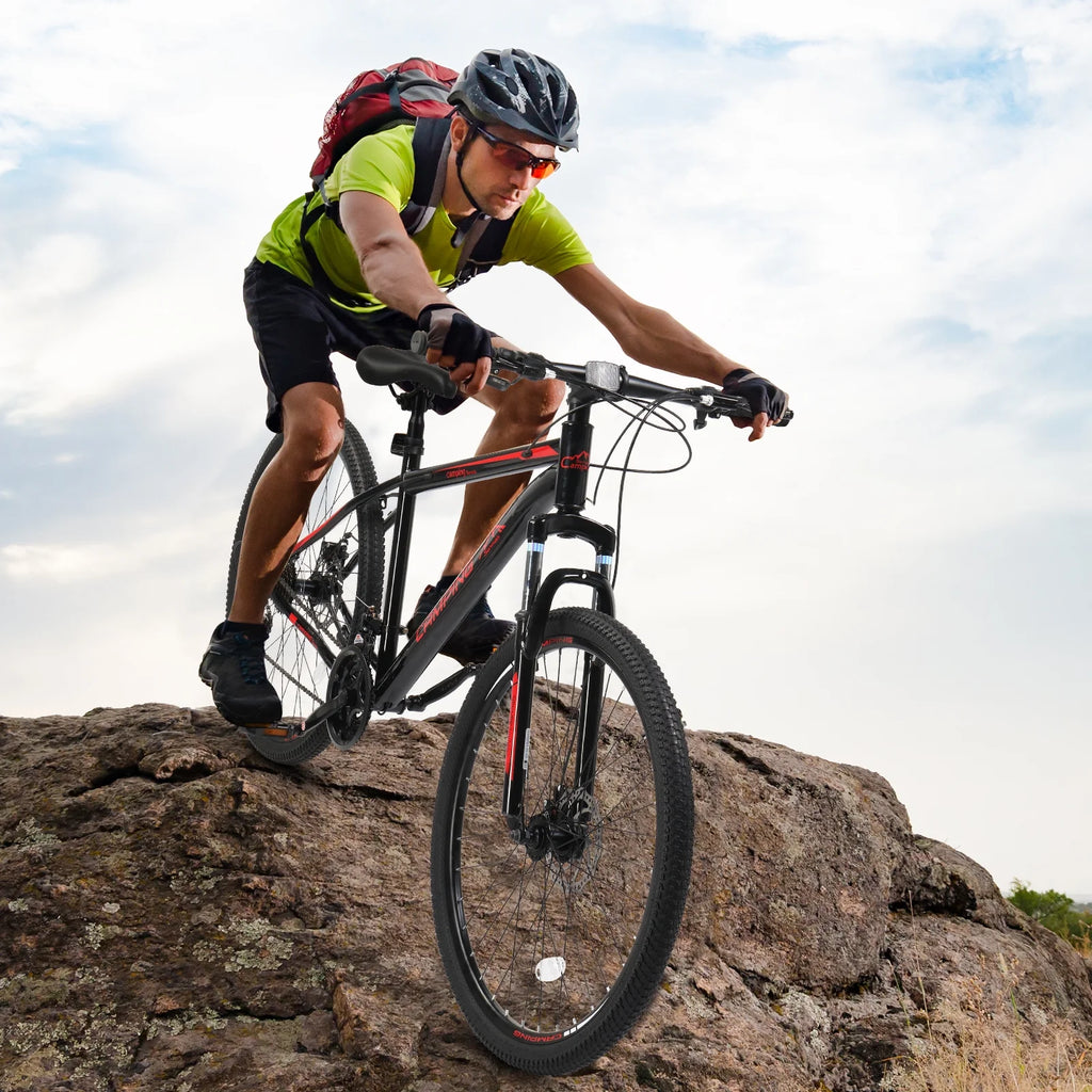 27.5in 21 Speed Mountain Bike with Disc Brakes & Suspension, Black L441367