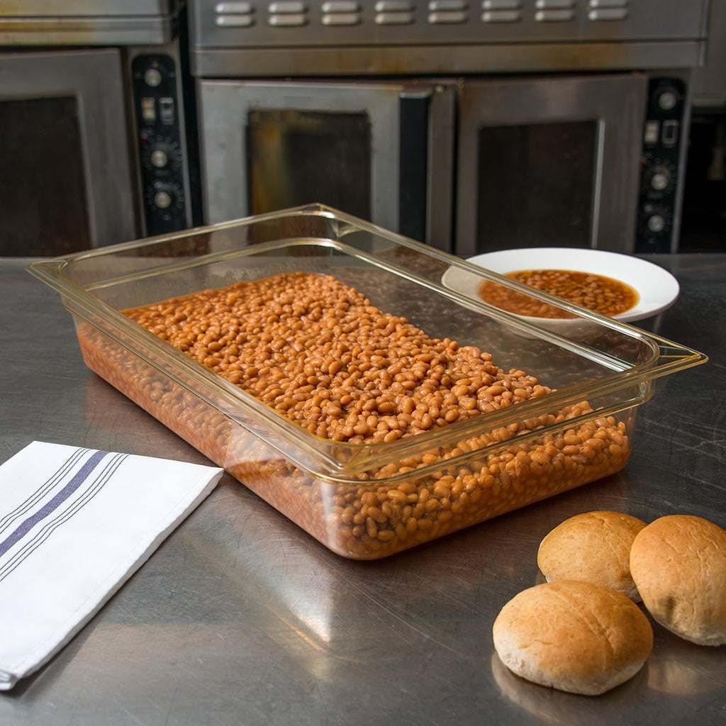 High-Heat Full-Size Food Pan, 12.7 qt, 20-3/4 x 12-3/4 x 4", Amber, Case of 6 P555